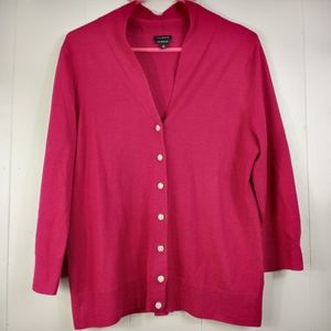Talbots Pure Merino Wool Cardigan - pink